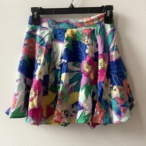 Yumi Kim 100% Silk Floral Silk Circle Skirt Large - XS